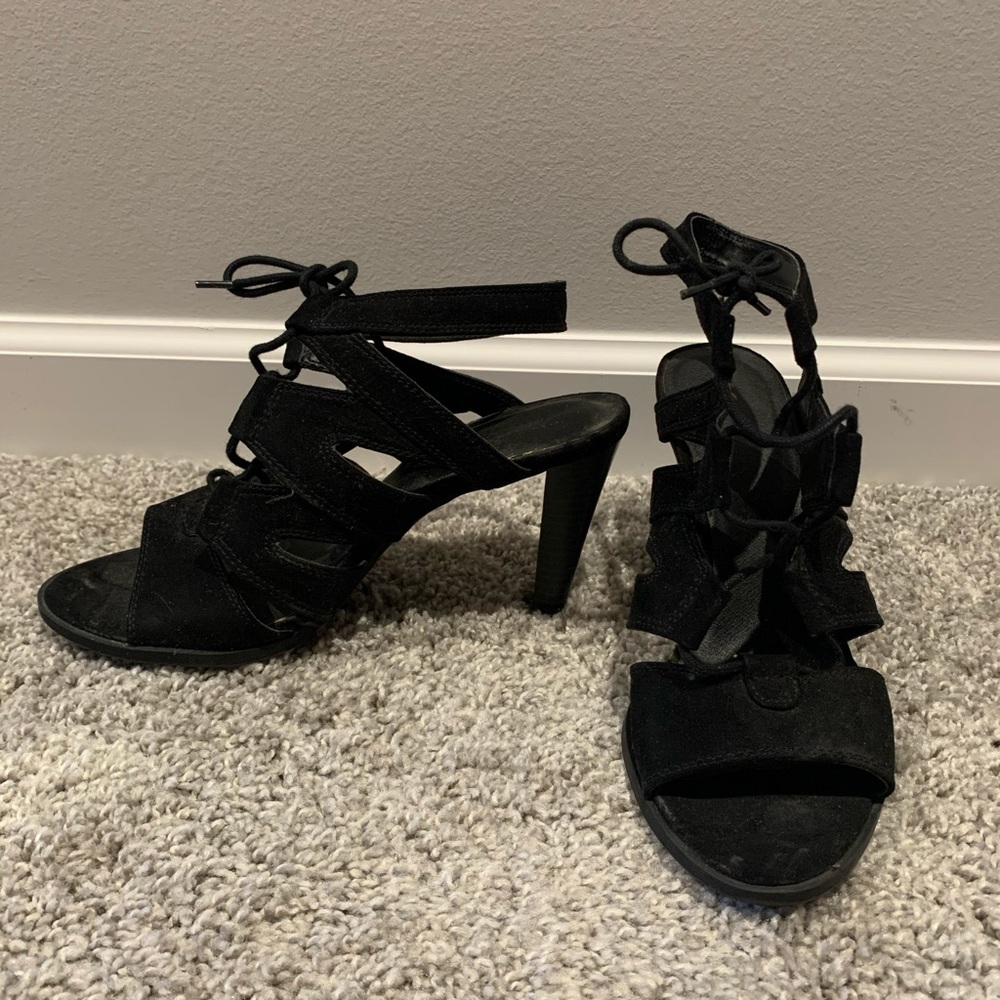 Black Strappy Heels - Size 8